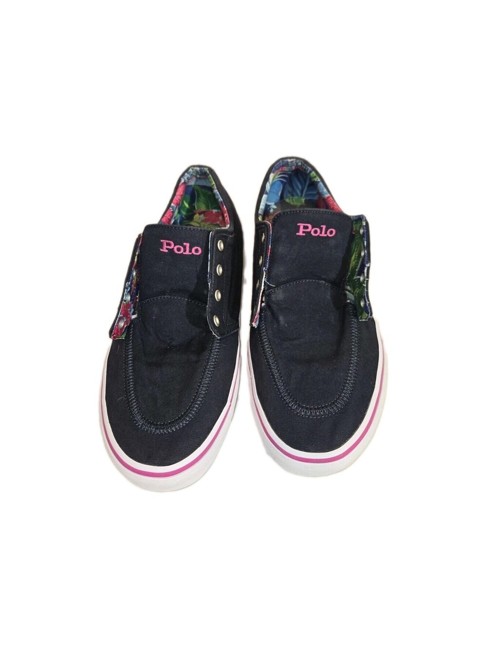 Polo Ralph Lauren Canvas Slip On Sneakers Mens 12 Casual Boat Shoe Style Preppy